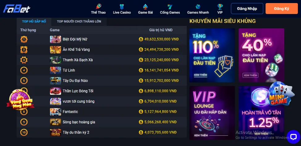 Các phần thưởng và ưu đãi độc quyền dành cho thành viên VIP